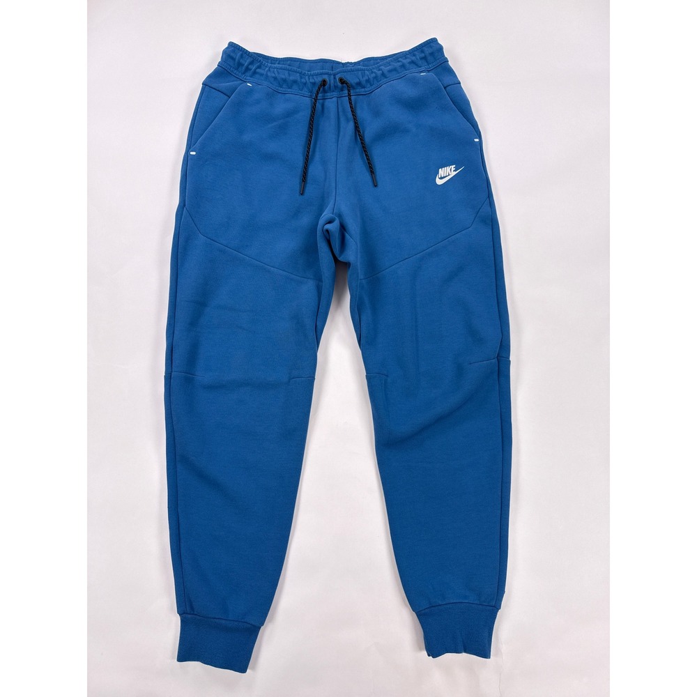 Nike Mens Joggers Medium Blue Tech Fleece Tapered Cuff Sweatpants CU4495-407
